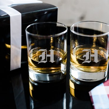 Monogrammed Whiskey Glasses Set Of 2