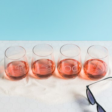 Etched Beach Glasses